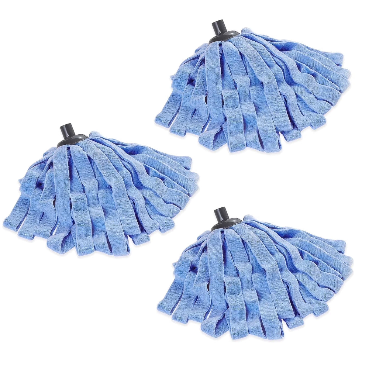 3 Pack Microfiber Cloth Mop Refills Compatible with O Cedar, Washable Mop Replacements for Wet and Dry Use (Blue)