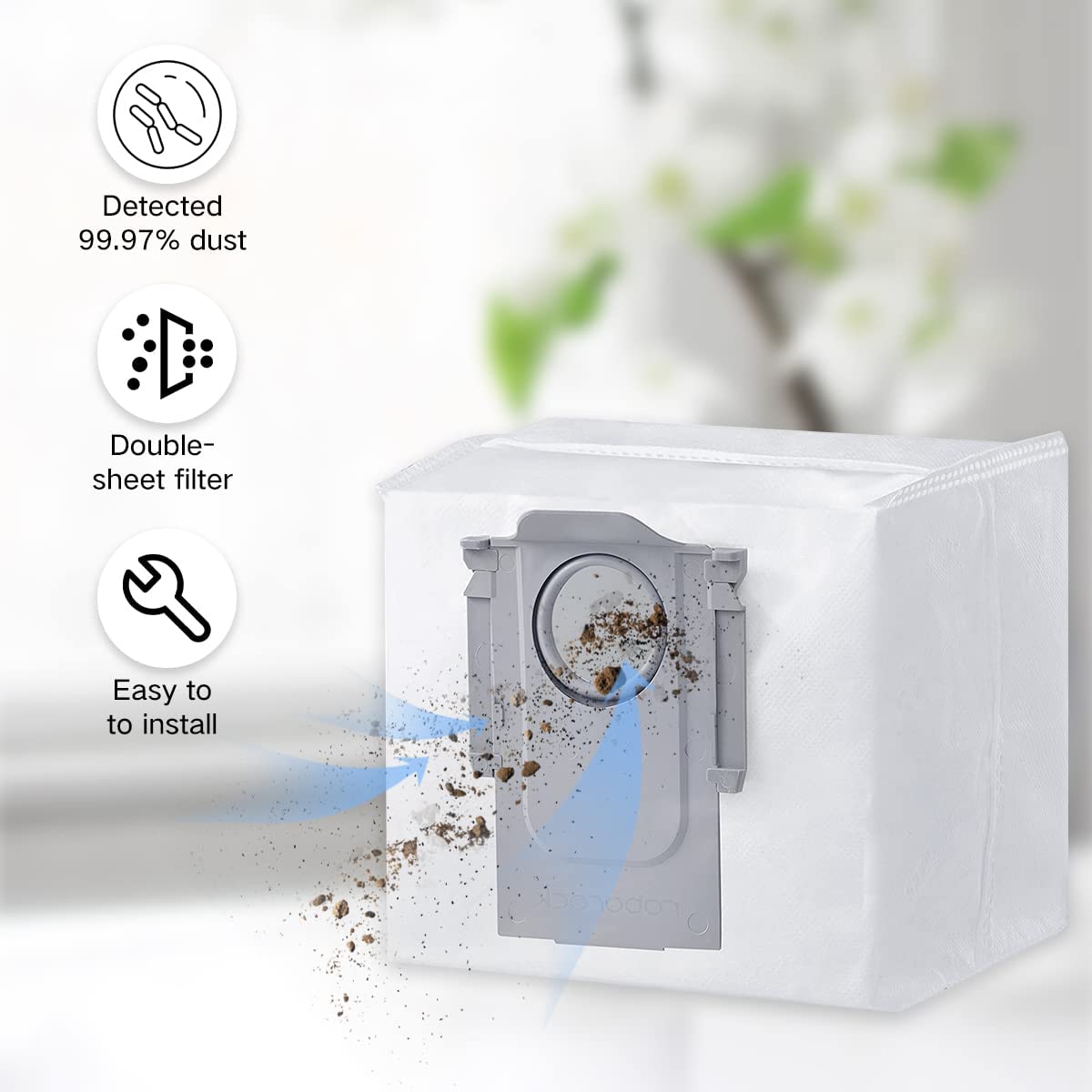 Roborock Q5/Q5+ Replacement Parts (2 Brush+3 Dust Bags+4 Side Brush)