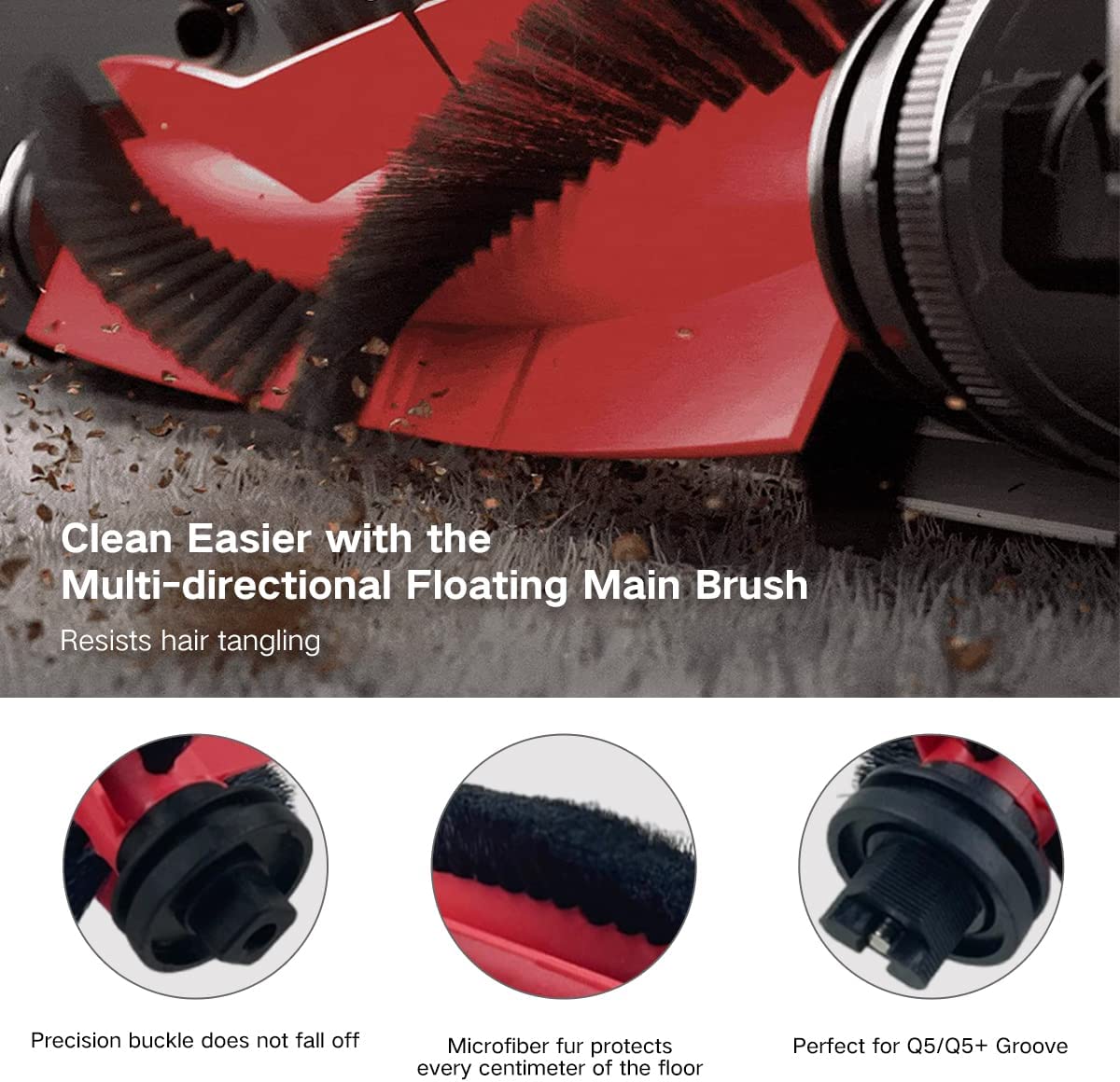 Roborock Q5/Q5+ Replacement Parts (2 Brush+3 Dust Bags+4 Side Brush)