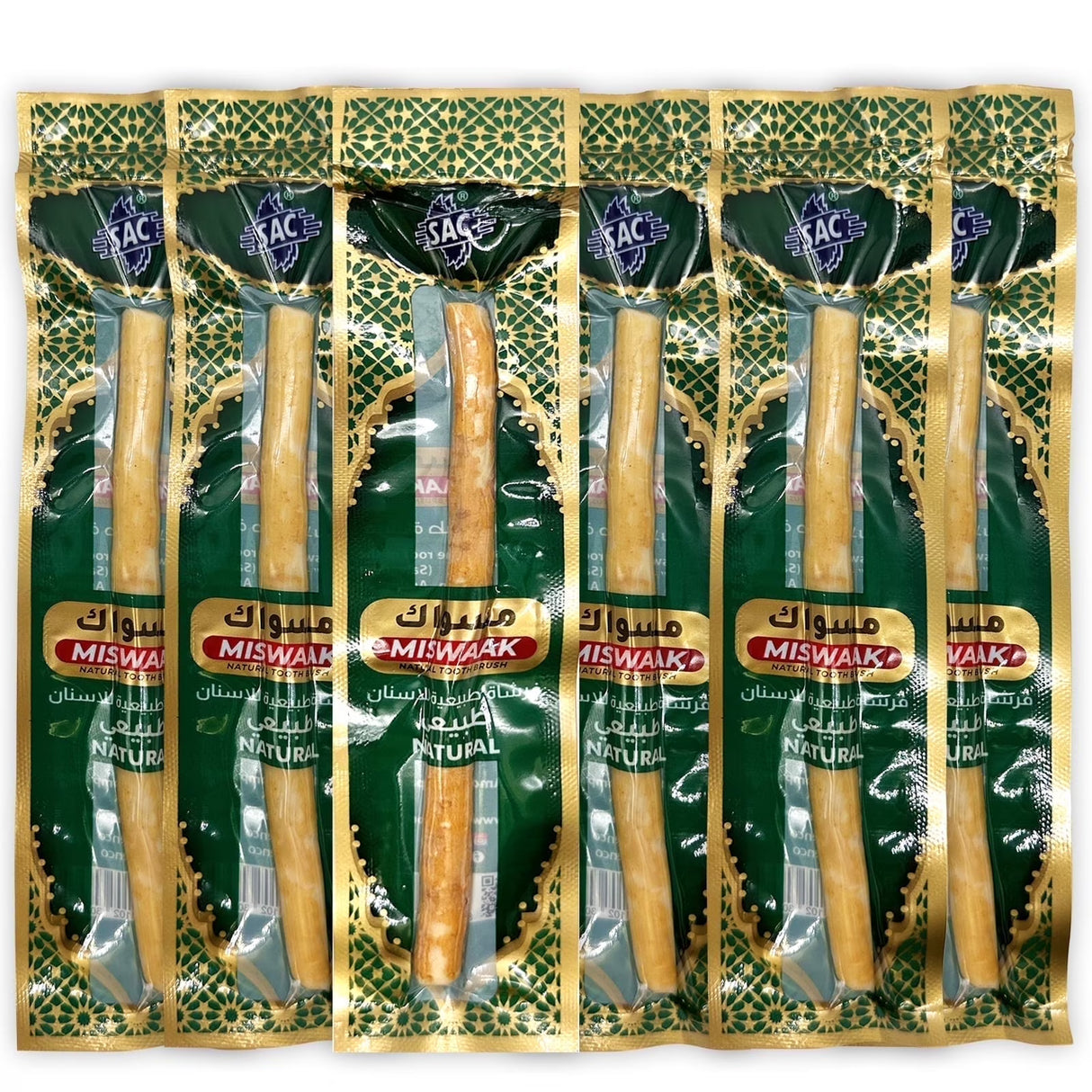 6 Pack Organic Miswak Toothbrushes | All-Natural Wooden Miswak Sticks for Teeth Whitening | Oral Care, Fresh Breath & Eco-Friendly | Original Flavor