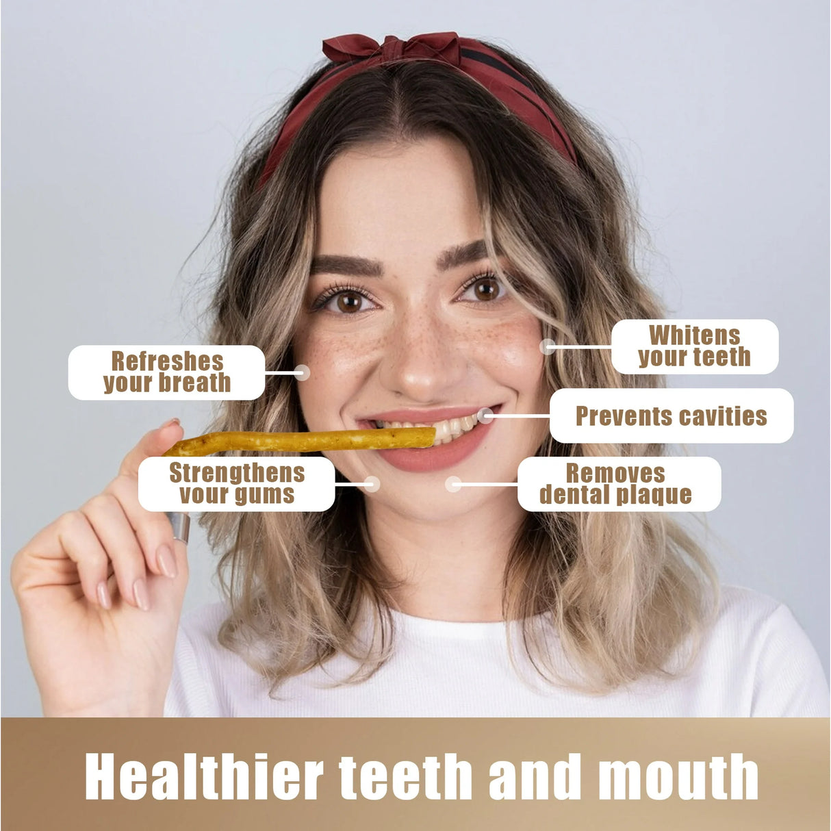 6 Pack Organic Miswak Toothbrushes | All-Natural Wooden Miswak Sticks for Teeth Whitening | Oral Care, Fresh Breath & Eco-Friendly | Clove Flavor