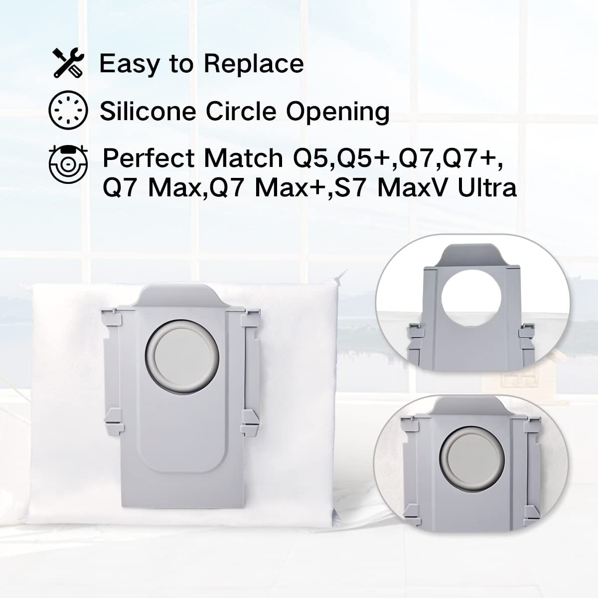 Roborock S8 Pro Ultra,S8+, Q5+,Q7+,Q7 Max+ S7 MaxV Ultra Robot Vacuum,2.5L Large Capacity Vacuum Bag