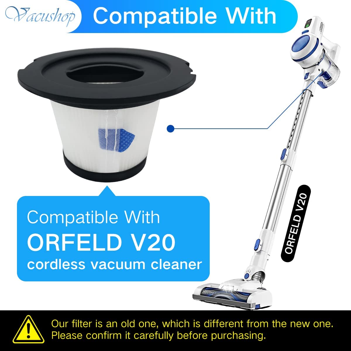 ORFELD V20 INSE N6 Cordless Vacuum Cleaner HEPA Filters Accessories Parts X2 Filter