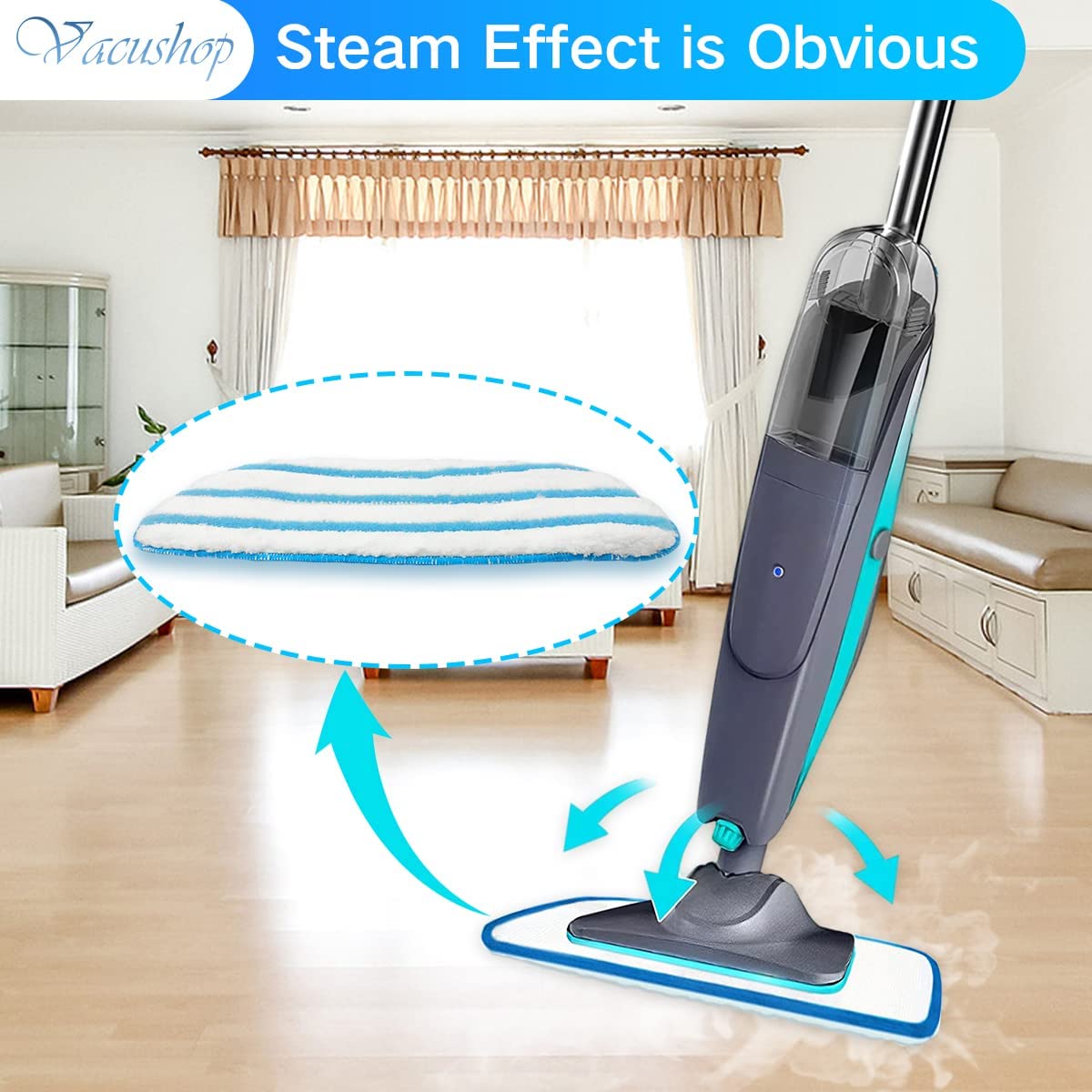 Pursteam Steam Mop Cleaner X11-T/B/G 3-in-1 4pcs Mop