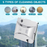 Window Cleaning Robot Ultrasonic Water Spray Glass Dry Wet Wipping Machine Automatic Smart 3 Path Mode for Deep Cleaning (White)