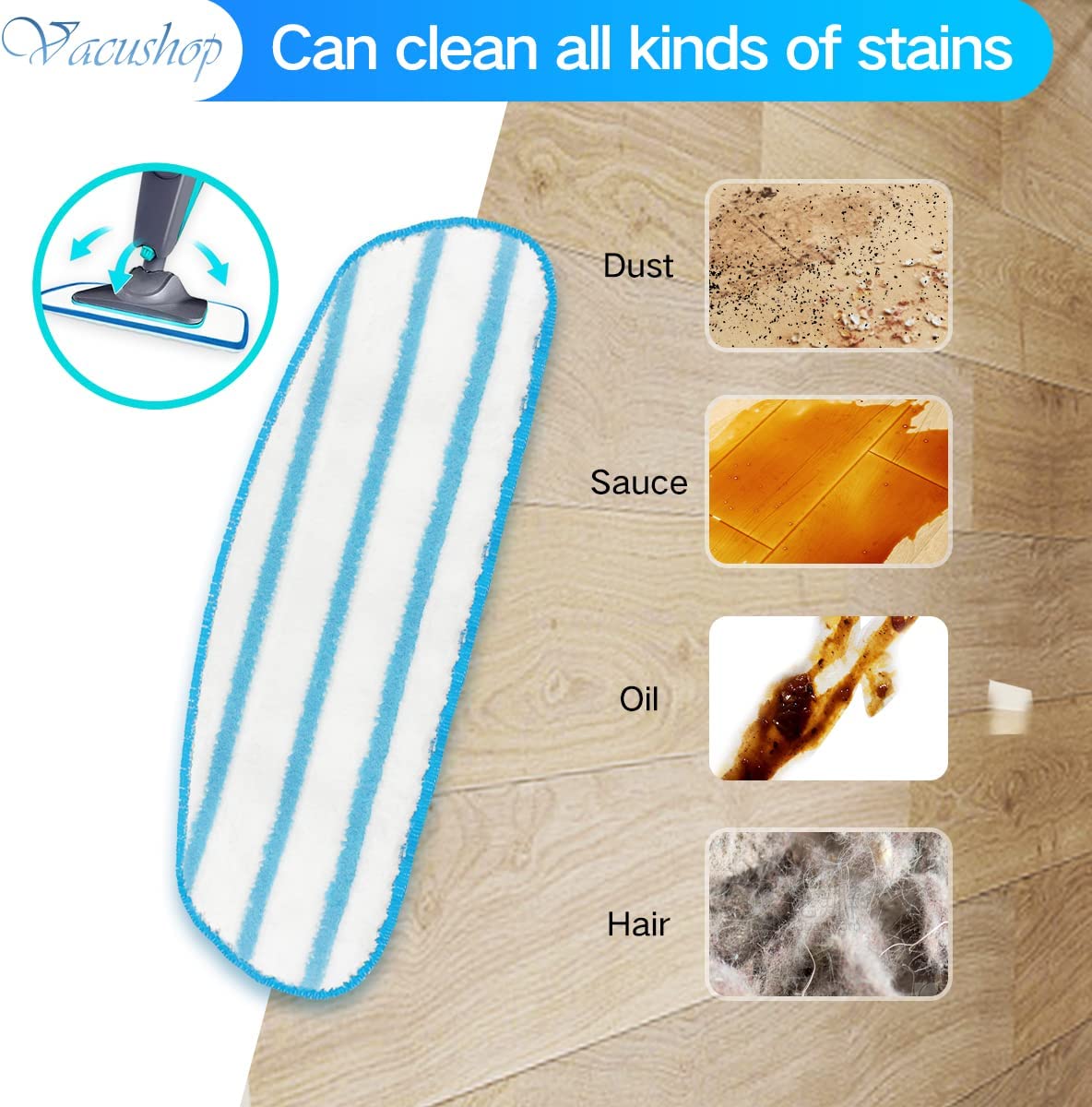 Pursteam Steam Mop Cleaner X11-T/B/G 3-in-1 4pcs Mop