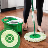 3 Pack Mop Head Replacement for Libman Tornado Spin Mop, Microfiber Spin Mop Replacement Head, Easy to Replace, Machine Washable, Green & White