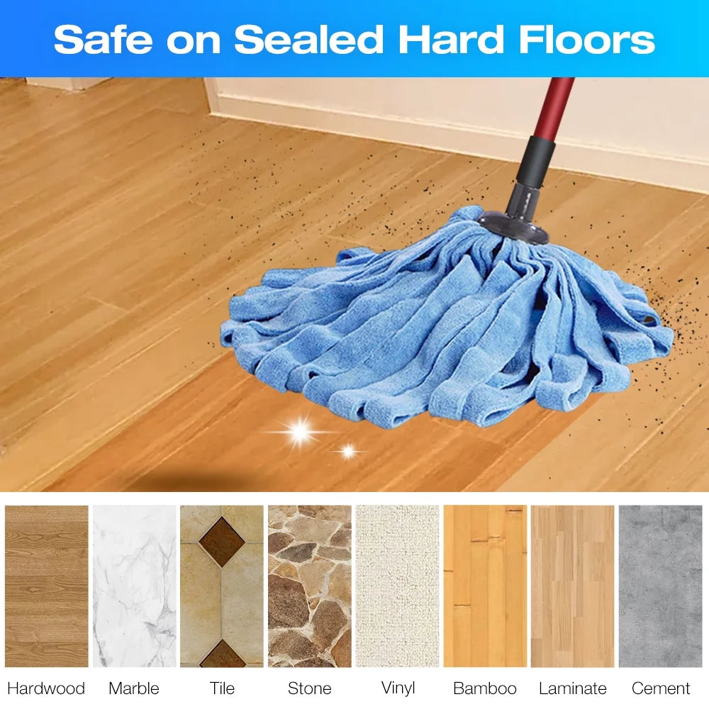 3 Pack Microfiber Cloth Mop Refills Compatible with O Cedar, Washable Mop Replacements for Wet and Dry Use (Blue)