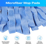 3 Pack Microfiber Cloth Mop Refills Compatible with O Cedar, Washable Mop Replacements for Wet and Dry Use (Blue)