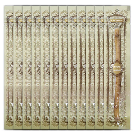 FREEGRIN 6 Pack Natural Miswak Sticks, Organic Wooden Miswak Toothbrush for Healthy Gums & Fresher Breath, No Toothpaste Required, Original Flavor