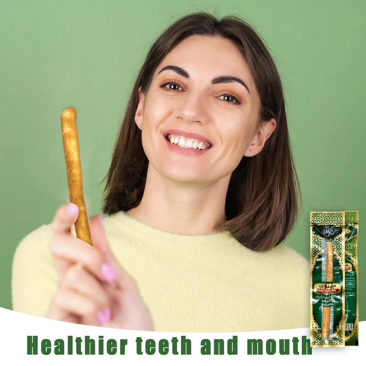 6 Pack Organic Miswak Toothbrushes | All-Natural Wooden Miswak Sticks for Teeth Whitening | Oral Care, Fresh Breath & Eco-Friendly | Original Flavor