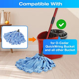 3 Pack Microfiber Cloth Mop Refills Compatible with O Cedar, Washable Mop Replacements for Wet and Dry Use (Blue)