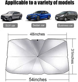 Car windshield sunshade with storage bag foldable