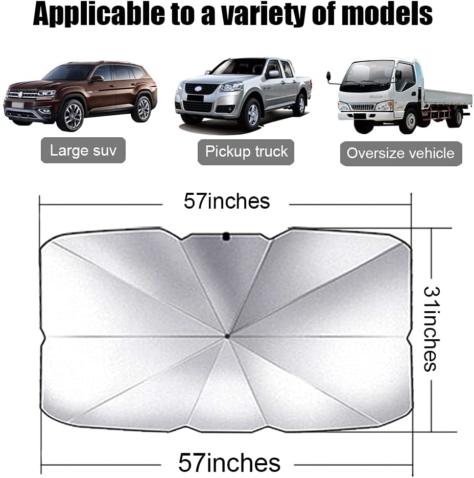 Car windshield sunshade with storage bag foldable